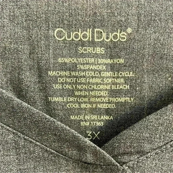 Cuddl duds scrubs top navy double pockets v neck. 3X. NWT - Picture 5 of 6